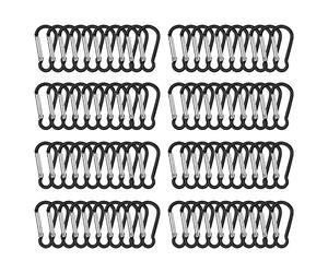 Dadabig 80 PCS Carabiner Clips, Aluminum Carabiner Snap Hook Mini Carabiner for Key Chain Keyring Camping Outdoor Traveling, Black
