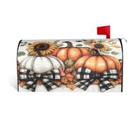 DADABULIU Mailbox Covers Pumpkin Sunflower Fall Thanksgiving Pumpkin Sunflower Fall Thanksgiving Magnetic Letter Post Box Cover Standard Size 21 x 18 Inch Garden Yard Home Decorative