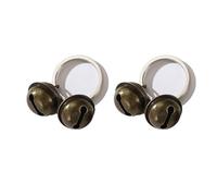 DADADEFEIJI 2PCS Vintage Copper Pet Bells with Key Rings Extra Loud Cat & Dog Collar Bells for Tracking, DIY Keychain Charms, Bag & Backpack Decor (Copper Bells, 2 Pack)