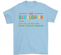 Dadalorian Funny Fathers Day Dad Daddy Mens T-Shirt 100% Cotton Light Blue L