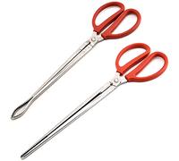 Dadamong Crab Tongs - Set of 2 Multi-Function Clip Scissor Tongs, Anti-Slip Clamp, 15-Inch Long