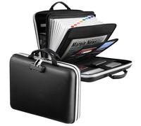 Dadanism 5200℉ Fireproof File Organizer with Combination Lock, Hard Shell Multi-pocket Expanding Document Box, Accordion File Organizer with Handle & Labels, Home Travel Safe Storage Bag