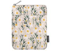 Dadanism 6-7 Inch Embroidered Daisy Padded Sleeve for All-New 7" Kindle Paperwhite, 7" Kindle Colorsoft, 6" Kindle, Protective Sleeve Case for 6" Kobo Clara BW/Colour E-Reader,White Daisy