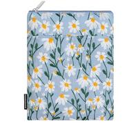 Dadanism 6-7 Inch Embroidered Daisy Padded Sleeve for All-New 7" Kindle Paperwhite, 7" Kindle Colorsoft, 6" Kindle, Protective Sleeve Case for 6" Kobo Clara BW/Colour E-Reader,Blue & White Daisy