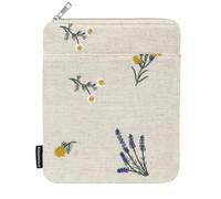 Dadanism 6-7 Inch Embroidered Flower Padded Sleeve for All-New 7" Kindle Paperwhite, 7" Kindle Colorsoft, 6" Kindle, Protective Sleeve Case for 6" Kobo Clara BW/Colour E-Reader, Hemp Plants