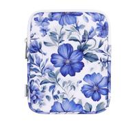 Dadanism 6-7 Inch Padded Sleeve for 7" Kindle Colorsoft Signature Edition and All-New Kindle Paperwhite, Protective Pouch Bag Carrying Case for 6" K-indle/K-indle Oasis/Kobo E-Reader, Blue Flower