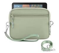 Dadanism 6-7 Inch Protective Padded Sleeve Bag Carrying Case with Shoulder & Wristlet Strap for 7" Kindle Paperwhite/Colorsoft, 6" Kindle/Kobos/Nook E-Reader, with RFID Blocking Card Slot, Sage