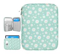 Dadanism 9-11" Tablet Sleeve Bag Carrying Case for iPad (A16) 11th Gen 11", iPad 10th Gen 10.9" Air 5/4, i-Pad Air/Pro 11", i-Pad 9/8/7th,Galaxy Tab A9+ Plus 11",reMarkable 2 10.3",Green & White Daisy