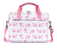 Dadanism Tablet Bag for Kids, 12.5 Inch Portable Tablet Sleeve Carrying Case with Handle & Shoulder Strap, Fits All-new Fire HD 10 Kids (Pro) 13th/11th Gen 2023/2021, Pink Whale