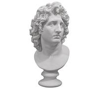 DadArt Alexander The Great Bust Statue Helios God Alabaster Handmade Classical Greek Roman Sculpture