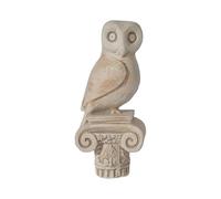 DadArt Owl Statue On Column Plaster Patina Finish Handmade Greek Symbol Of Wisdom