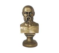 DadArt Socrates Bust Statue Alabaster Gold Finish Handmade Ancient Greek Philosopher Figurine