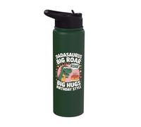 Dadasaurus Big Roar Big Hugs Dinosaur Birthday Stainless Steel Insulated Water Bottle
