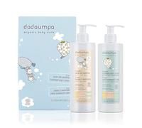 Dadaumpa Organic Baby Toiletries Gift Set Bath Care 0+ Months | COSMOS Organic certified 2 in 1 shampoo and body wash, body lotion for babies from birth, presented in a beautiful gift box.