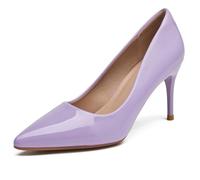 DADAWEN Women's Pointed Toe Stiletto Heel Pumps Slip-On Formal Dress Court Shoes Purple 6 UK