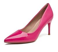 DADAWEN Women's Pointed Toe Stiletto Heel Pumps Slip-On Formal Dress Court Shoes Rose Red 6 UK
