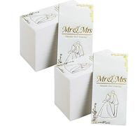 DADAWU 100Pcs Wedding Napkins Mr and Mrs Gold Foil Cocktail Napkins, Beverage Cake Disposable Thank You Dinner Napkins for Wedding Shower Anniversary Engagement Table Party Decoration Supplies