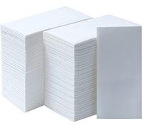 DADAWU Linen Feel Napkins Disposable Napkins Cloth-Like Decoration Serviettes Eco Napkins for Wedding, Party, Birthday, Dinner Christmas, 12“x17 (White,100Count)