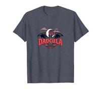 Dadcula: Spooky Dad Halloween Vampire Bat Mustache T-Shirt, Men, Heather Blue, S