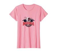 Dadcula: Spooky Dad Halloween Vampire Bat Mustache T-Shirt, Women, Pink, S