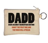 DADD Dads Against Daughters Dating Shoot The First One and The Word Will Spread Key Chain Coin Purse Beige