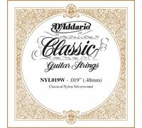 D'Addario .019 Silver Plated Copper Single String for Classical Guitar