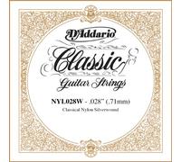 D'Addario .028 Silver Plated Copper Single String for Classical Guitar