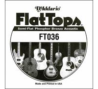 D'Addario .036 Semi-Flat Phosphor Bronze Single String for Acoustic Guitar