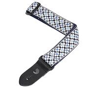 D'Addario Ukulele Strap - Nylon Strap for Ukuleles - Blue Flowers - 1.5" Wide