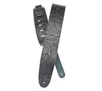 D'Addario Accessories Leather Guitar Strap - Guitar Accessories - Electric Guitar Strap, Acoustic Guitar Strap, Acoustic Electric Guitar Strap & Bass Guitar Strap - Embossed - Black
