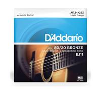 D'Addario EJ11 80/20 Bronze Acoustic Guitar Strings - 12-53