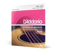 D'Addario Guitar Strings - Phosphor Bronze Acoustic Guitar Strings - EJ23 - Rich, Full Tonal Spectrum - For 6 String Guitars - Super Light, 9-45