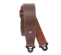 D'Addario Accessories Leather Auto Lock Guitar Strap - Acoustic & Electric Guitar Accessories - Easy to Use Locking Guitar Straps - Uses Existing Guitar Strap Buttons - Leather - 2.5" Width - Brown