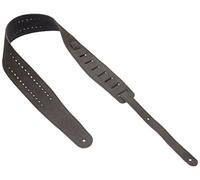 D'Addario Accessories Vented Leather Guitar Strap - Guitar Accessories - Electric Guitar Strap, Acoustic Guitar Strap, Acoustic Electric Guitar Strap & Bass Guitar Strap - Black Rows