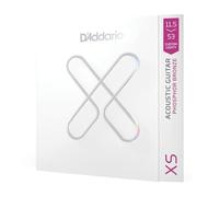 D'Addario Acoustic Guitar Strings, XS Phosphor Bronze Coated, XSAPB11553, Custom Light Plus Gauge 11.5-53, 6-String Set, Pack of 1