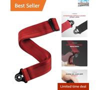 D'Addario Auto Lock Guitar Strap - Blood Red, Secure & Adjustable Nylon Design