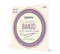 D'Addario Banjo Strings, Nickel-Plated Steel, EJ60+, Light Plus Gauge 9.5-20, 5-String Set, Pack of 1