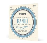 D'Addario Banjo Strings, Stainless Steel, EJS60, Light Gauge 10-20, 5-String Set, Pack of 1