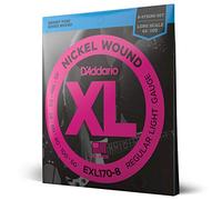 D'Addario Bass Guitar Strings - XL Nickel Bass Strings - EXL170-8 - Perfect Intonation, Consistent Feel, Powerful Durability - For 8 String Bass Guitars - 45-100 Regular Light 8-String, Long Scale