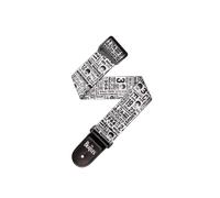 D'Addario Beatles 1964 US Tour Ticket Stubs Guitar Strap, Black and White