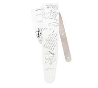 D'Addario Beatles Leather Guitar Strap - Lennon Art Series - John & Yoko - White/Black