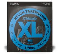 D'Addario Black Nylon Tapewound 50-105 Bass Guitar Strings, Long Scale [ETB92]