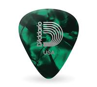 D'Addario Celluloid Guitar Picks - Acoustic & Electric, Bass - Natural Feel, Warm Tone - Green, Light, 100-pack