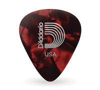 D'Addario Celluloid Guitar Picks - Guitar Accessories - Guitar Picks for Acoustic Guitar, Electric Guitar, Bass Guitar - Natural Feel, Warm Tone - Red, Medium, 100-pack