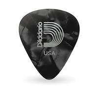 D'Addario Celluloid Guitar Picks - Guitar Accessories - Guitar Picks for Acoustic Guitar, Electric Guitar, Bass Guitar - Natural Feel, Warm Tone - Black, Medium, 10-pack