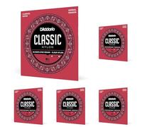 D'Addario Classical Guitar Strings - Silver Plated Wrap With Nylon Core - Clear Student Trebles - Normal Tension, 5-Pack