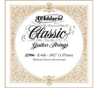 D'Addario Classics Rectified Moderate Tension Single Sixth String for Classical Guitar