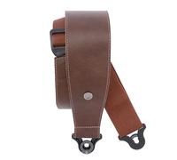 D'Addario Comfort Leather Auto Lock Guitar Strap - Acoustic & Electric Guitar Accessories - Easy to Use Auto Locking Guitar Straps - Uses Existing Guitar Strap Buttons - Leather - 3" Width - Brown