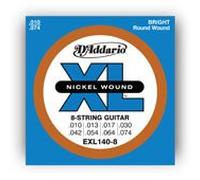D'Addario D'Addario EXL140-8 Electric Guitar Strings - Light-Top/Heavy-Bottom - 10-74 - 1 Set