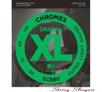 D'Addario ECB80 Chromes Flatwound 4-String Bass strings 40-95